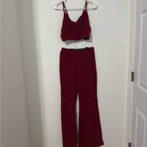 Women's Burgundy Two-Piece Set